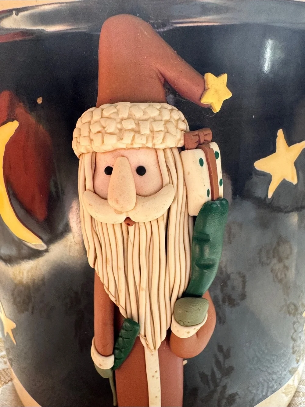 Holiday Santa Ceramic Canister - Black and Cream